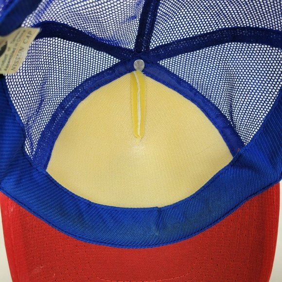 Vintage Pabst Blue Ribbon PBR Snapback Hat Red White Blue Foam Rope Nissun Cap - Picture 9 of 9